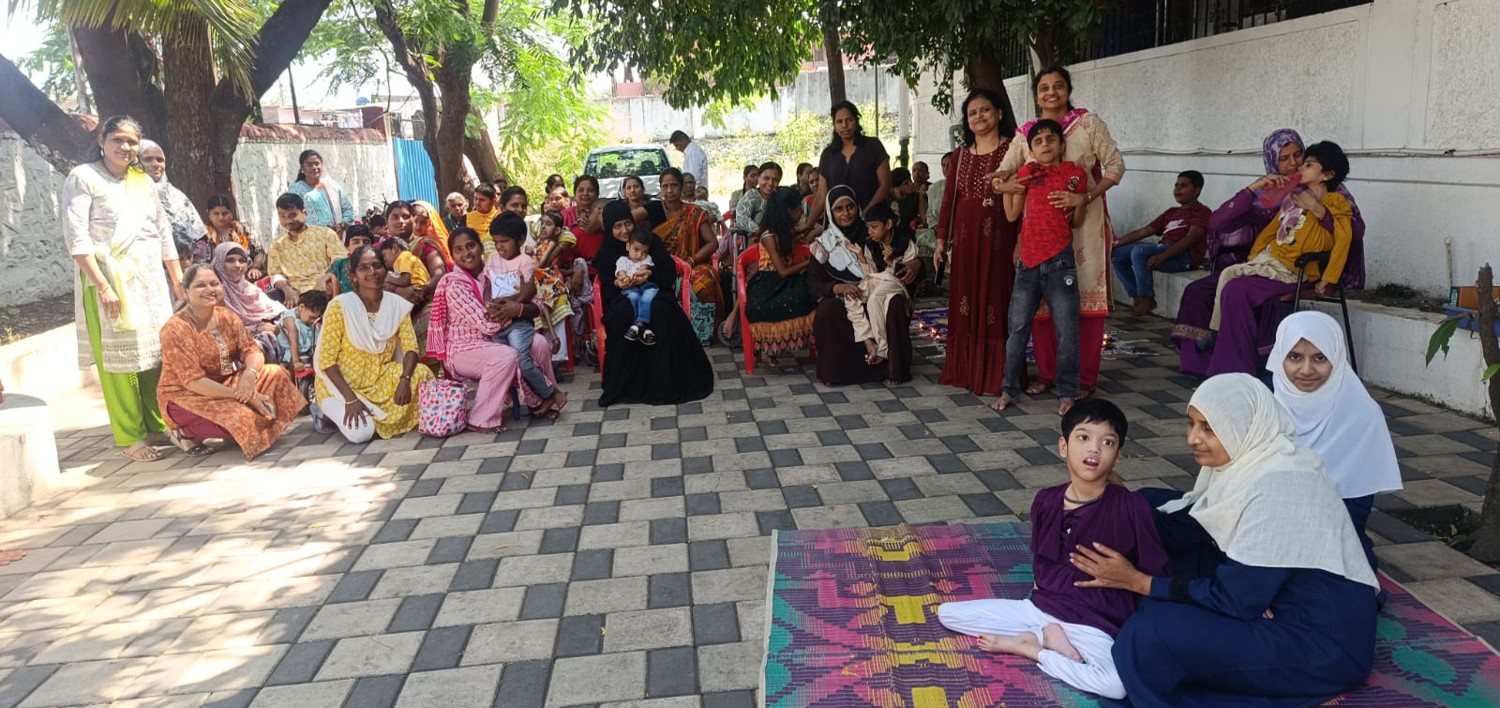 A group of children and educators at the Sparsh project